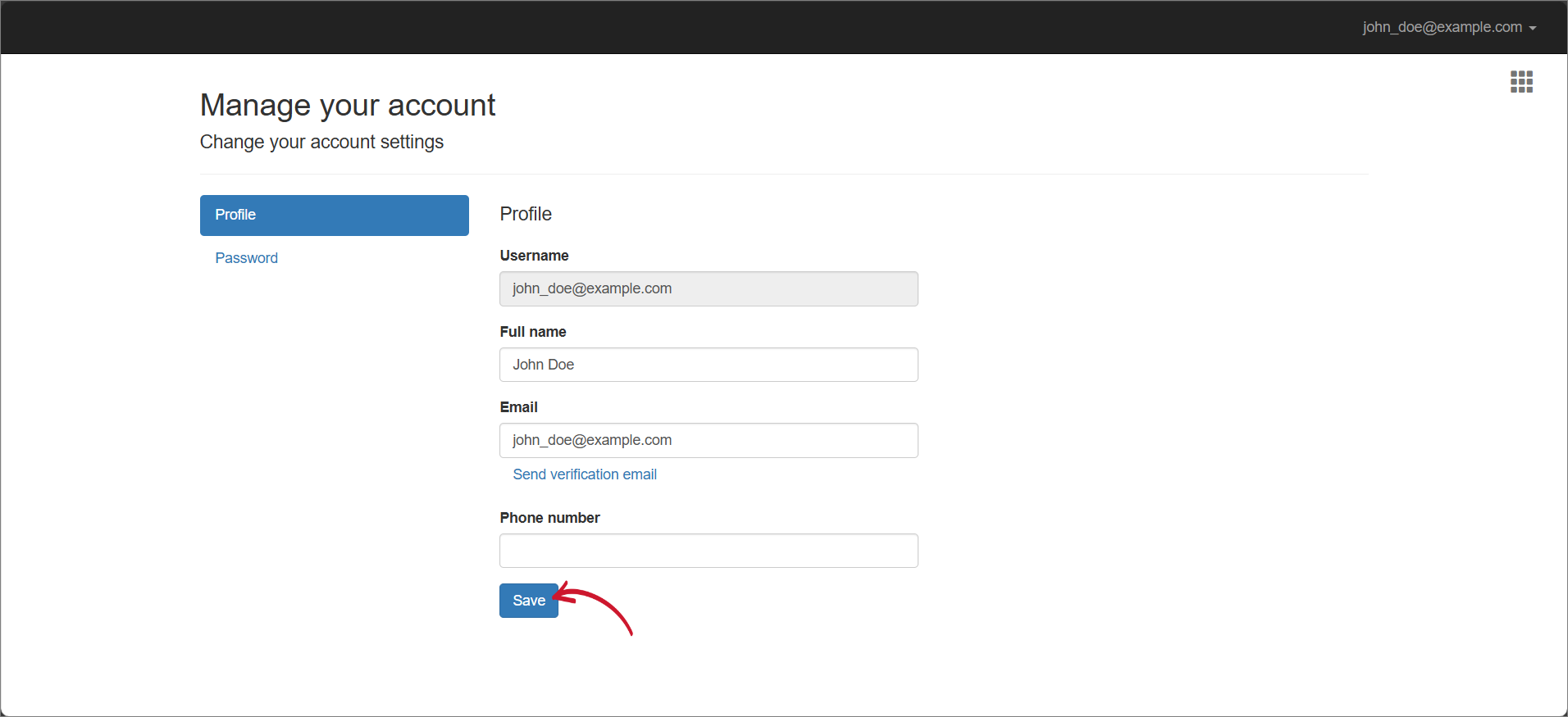 Updating Local Account Details