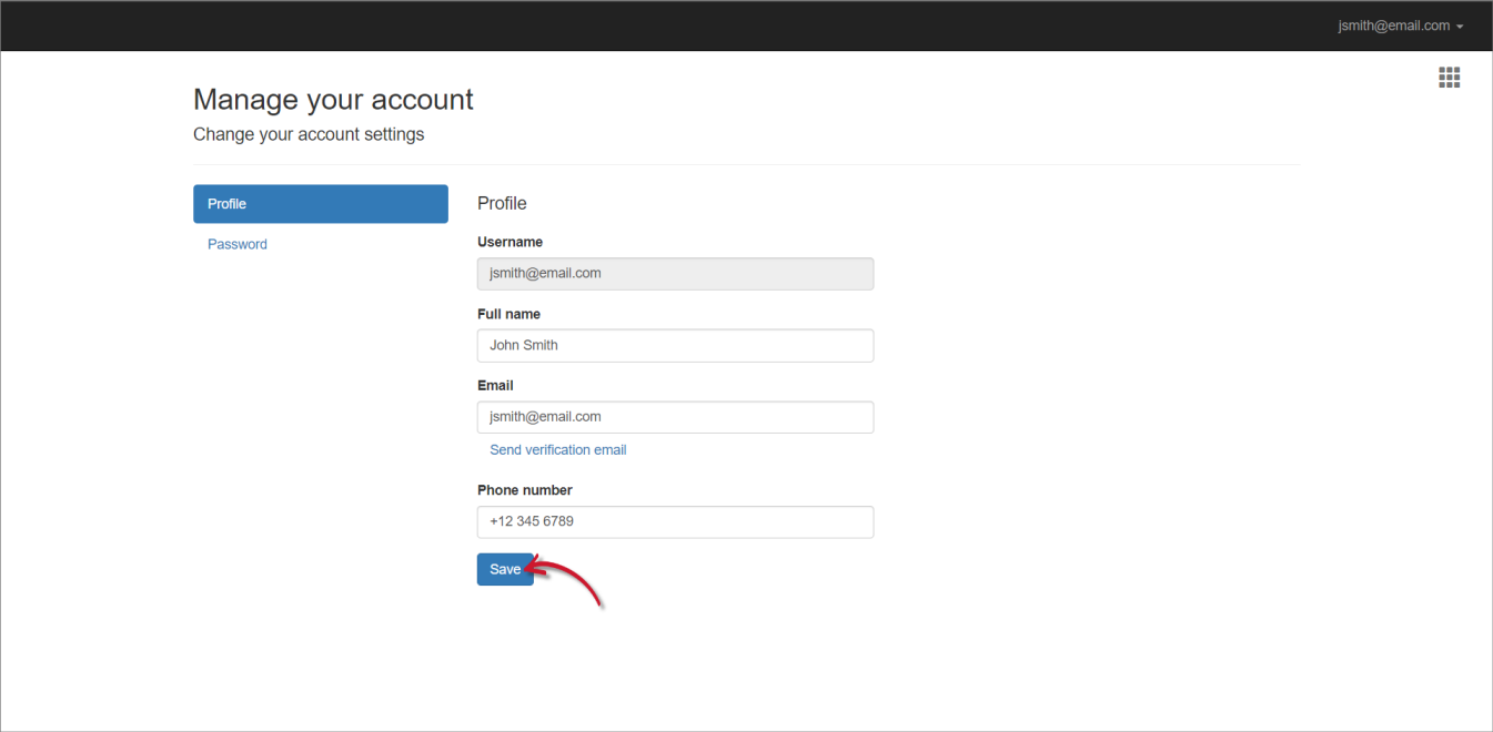 Updating Local Account Details