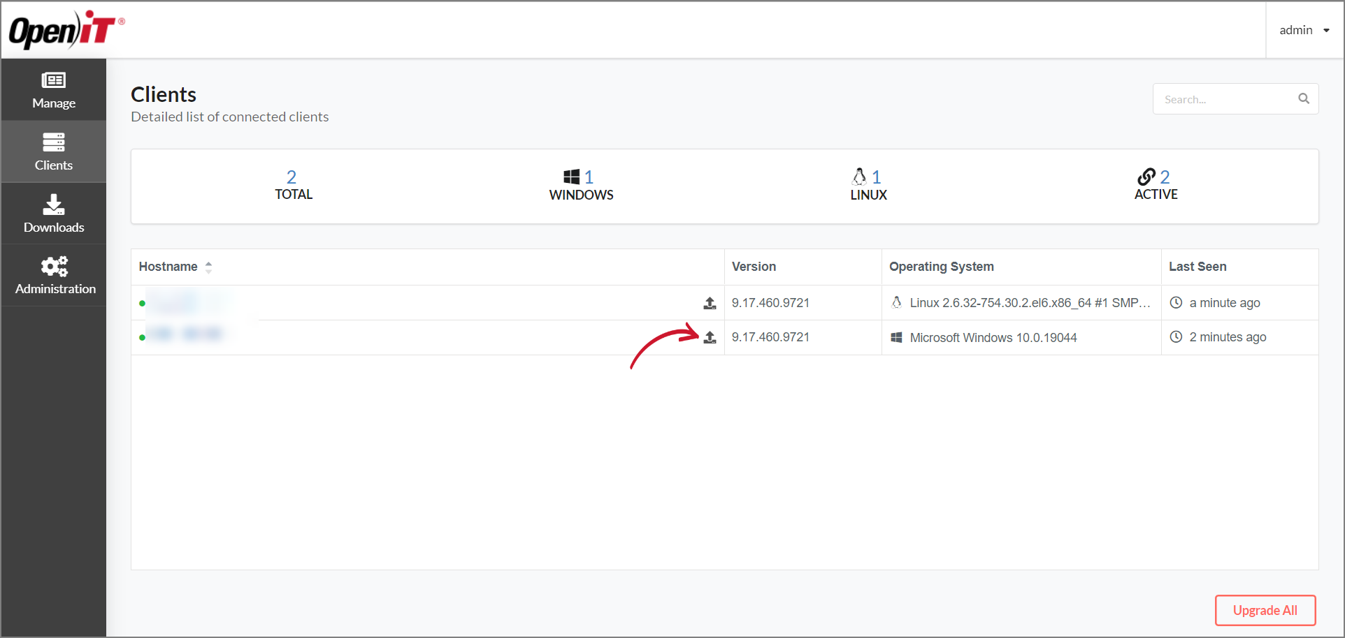 Upgrading a Single Client