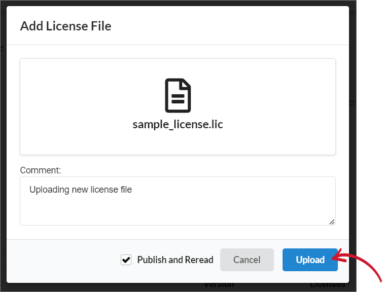 Upload New License File