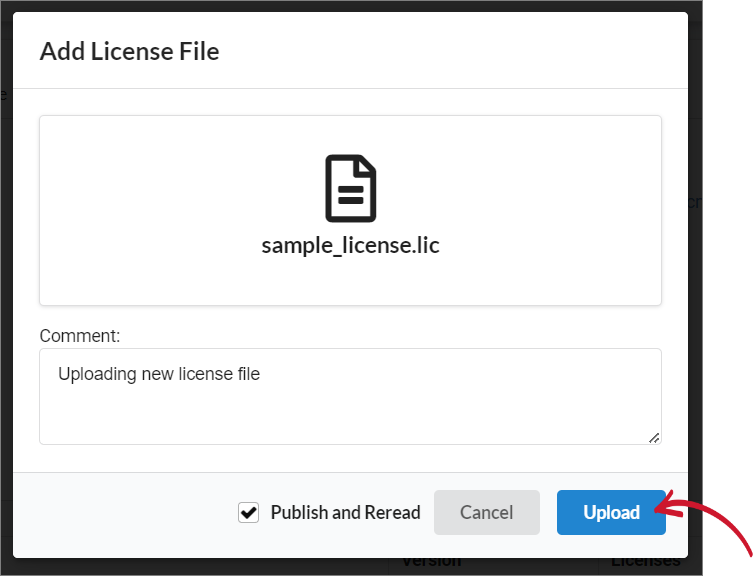 Upload New License File