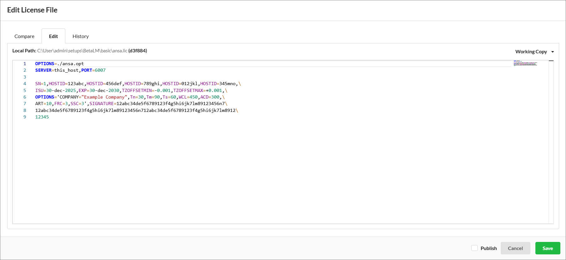 Text Editor: Edit Tab