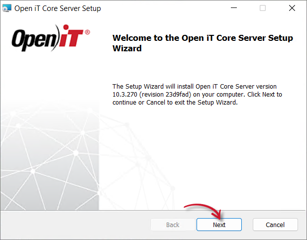 Setup Wizard Welcome Screen