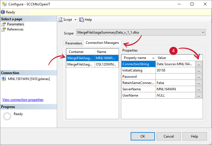 SCCM Integration: Configuring SSIS Package - ConnectionString