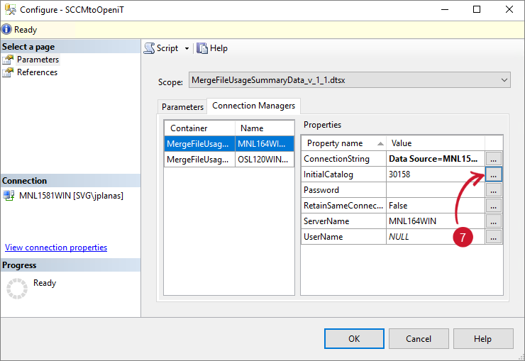 SCCM Integration: Configuring SSIS Package - Initial Catalog