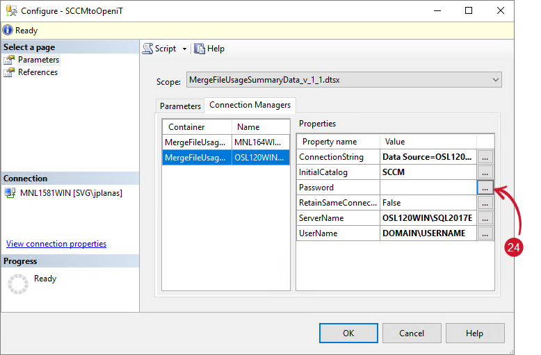 SCCM Integration: Configuring SSIS Package - SCCM Password