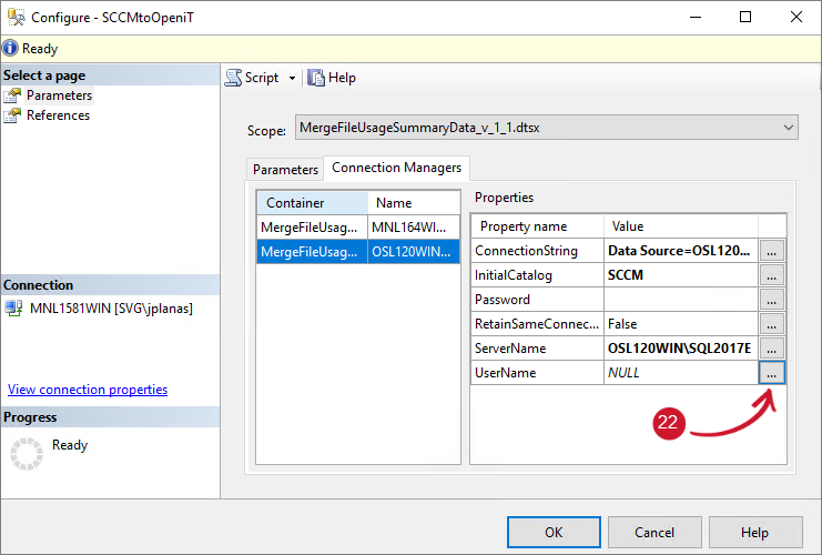 SCCM Integration: Configuring SSIS Package - SCCM User Name