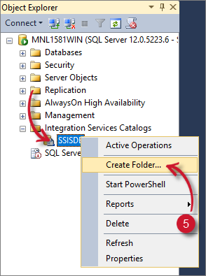 SCCM Integration: Creating Catalog Folder in SSIS