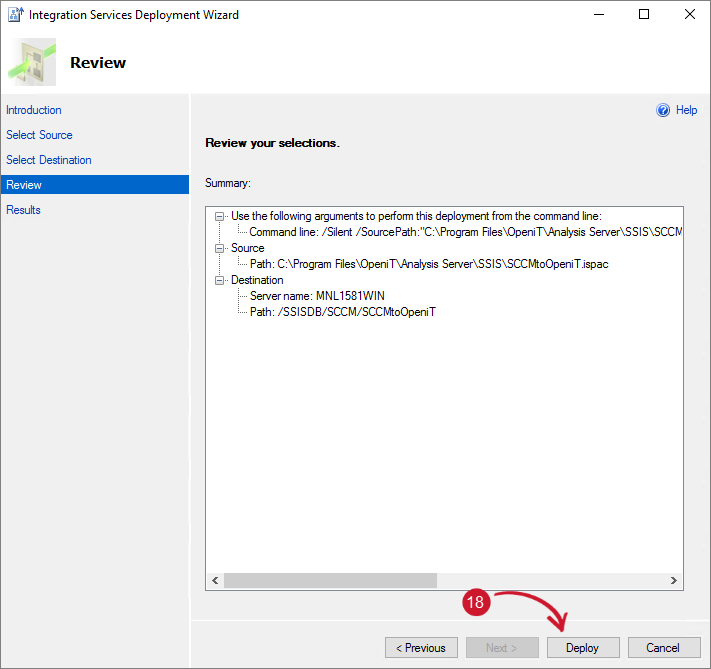 SCCM Integration: Review Integration Services Deployment