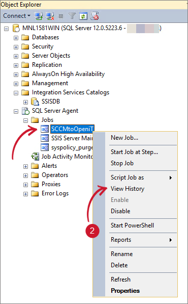 SCCM Integration: Viewing the History Logs