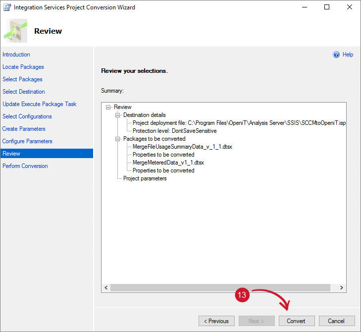 SCCM Integration: Review Selections