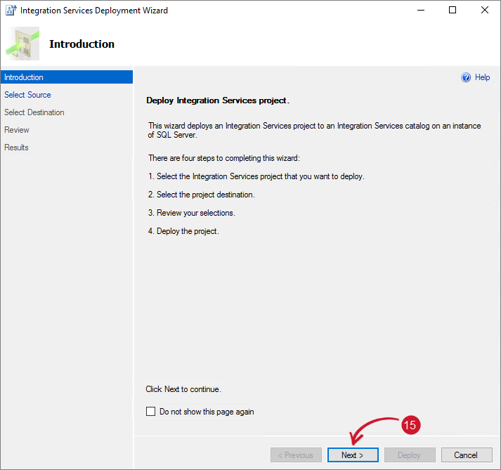 SCCM Integration: Integration Services Deployment Wizard