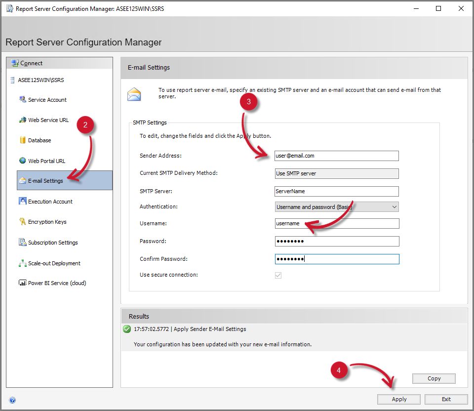 E-mail Settings