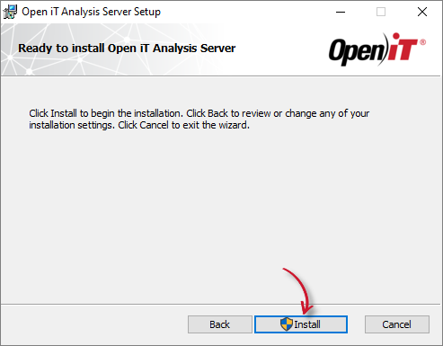 Analysis Server Installation:  Ready to Install