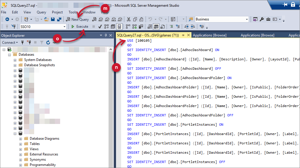 Analysis Server Migration: Executing Generated Scripts