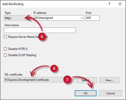 Analysis Server Post-Installation Configuration: HTTPS Site Bindings