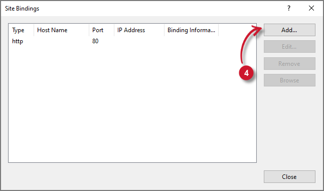 Analysis Server Post-Installation Configuration: Add Site Bindings