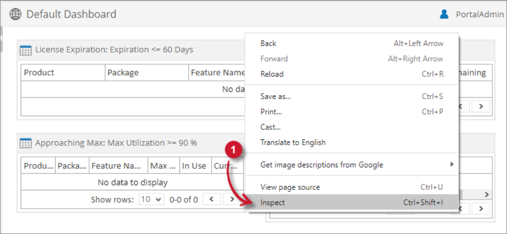 Analysis Server Troubleshooting: Inspect Web Browser