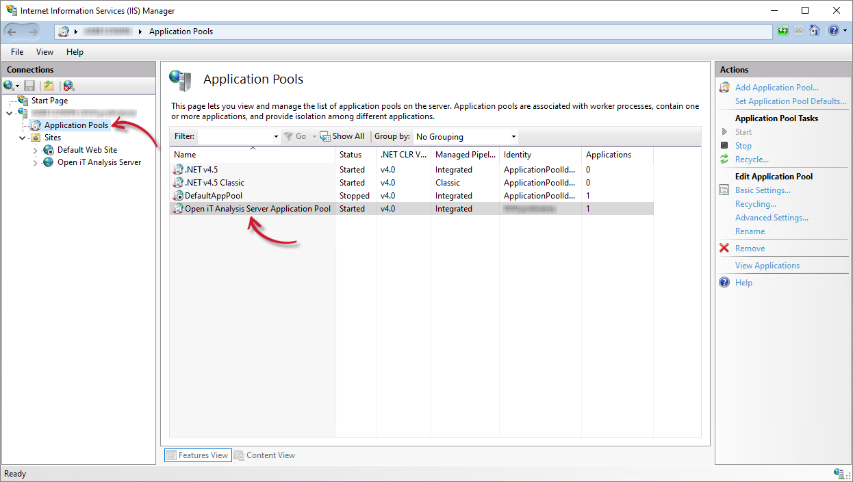 IIS: Application Pools