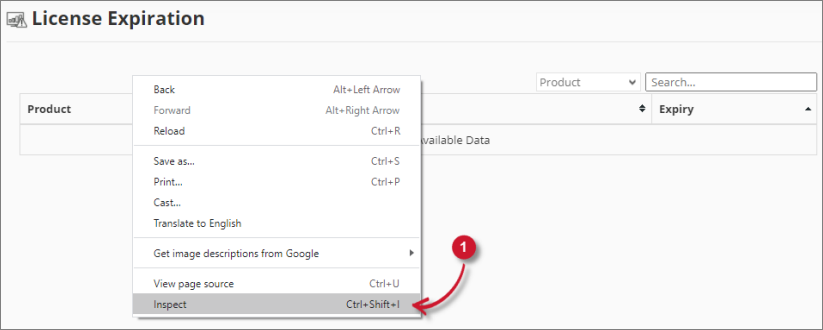 Analysis Server Troubleshooting: Inspect Web Browser