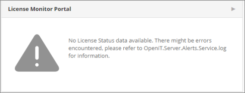 Analysis Server Troubleshooting: No data displayed in License Monitor Portal - Home