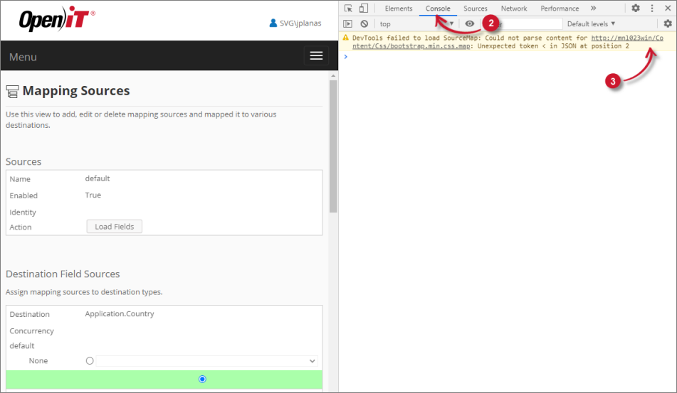 Analysis Server Troubleshooting: Check Web Browser Console Errors