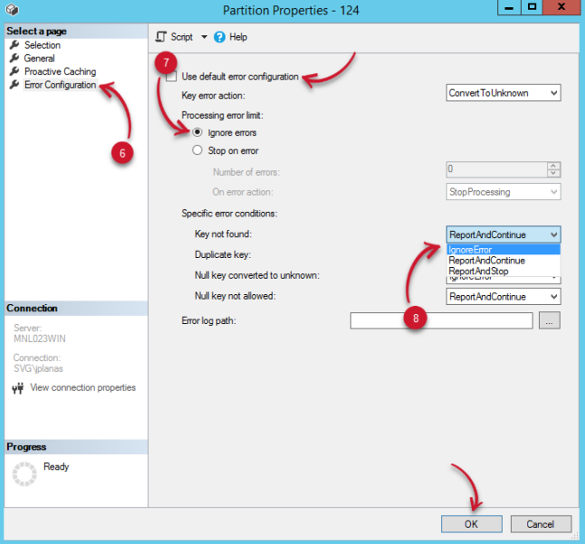 Analysis Server Troubleshooting: OLAP - Ignore Error Configuration