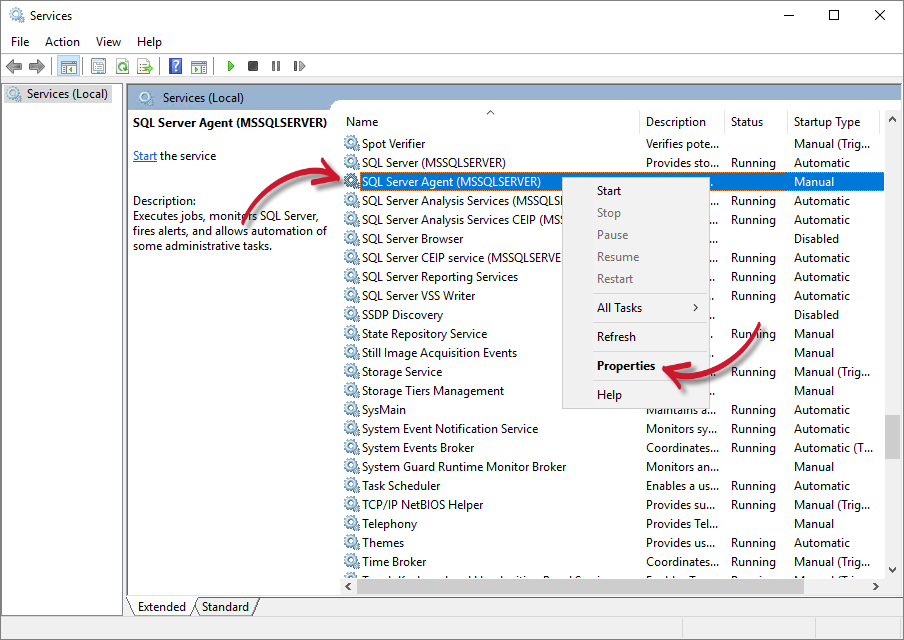 Services - SQL Server Agent