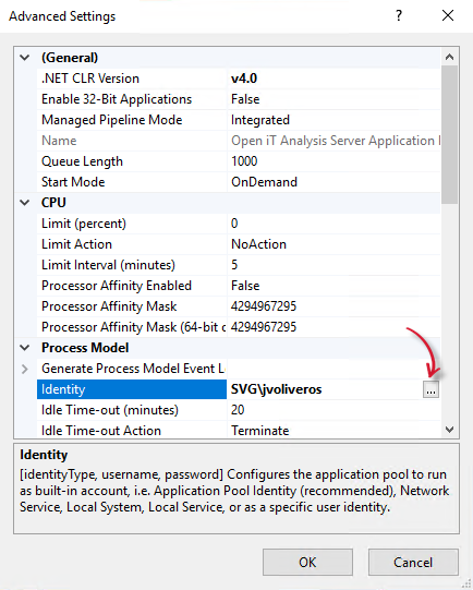 Analysis Server- IIS Application Pool Identity