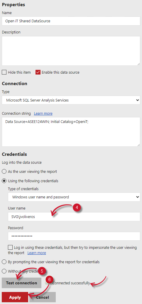 Analysis Server- Reporting Services Credentials