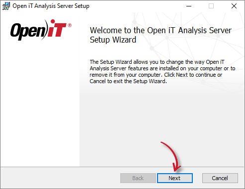 Analysis Server Uninstall: Setup Wizard