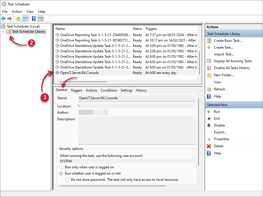 Analysis Server Upgrade Prerequisites: Task Scheduler Job