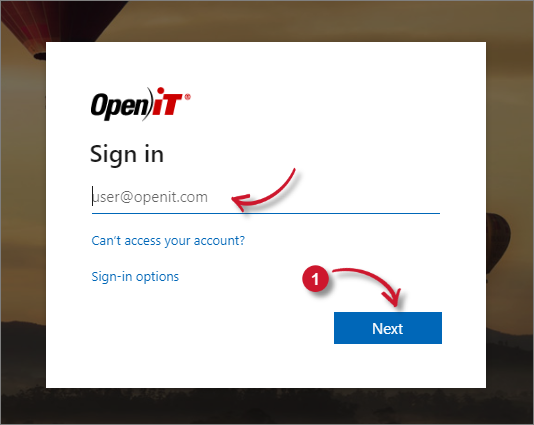  Analysis Server Web Access: Microsoft Login Page