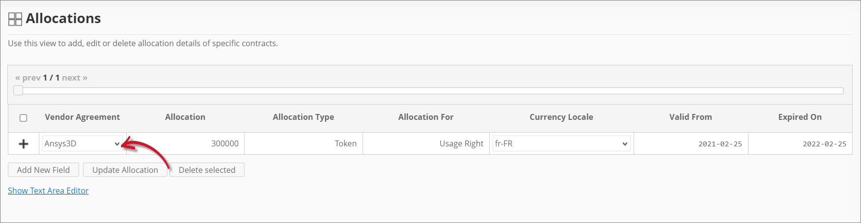 Analysis Server Allocations: Adding a Record