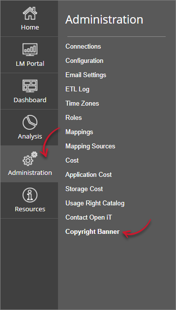  Analysis Server Copyright Banner: Navigation