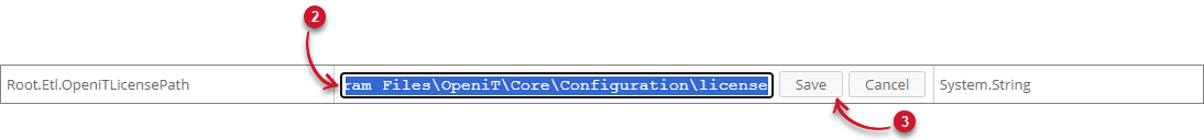 Setting Root.Etl.OpeniTLicensePath