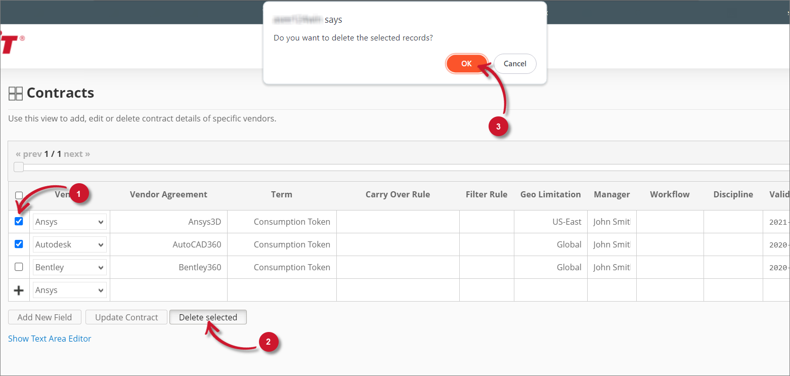 Analysis Server Contracts: Deleting Records