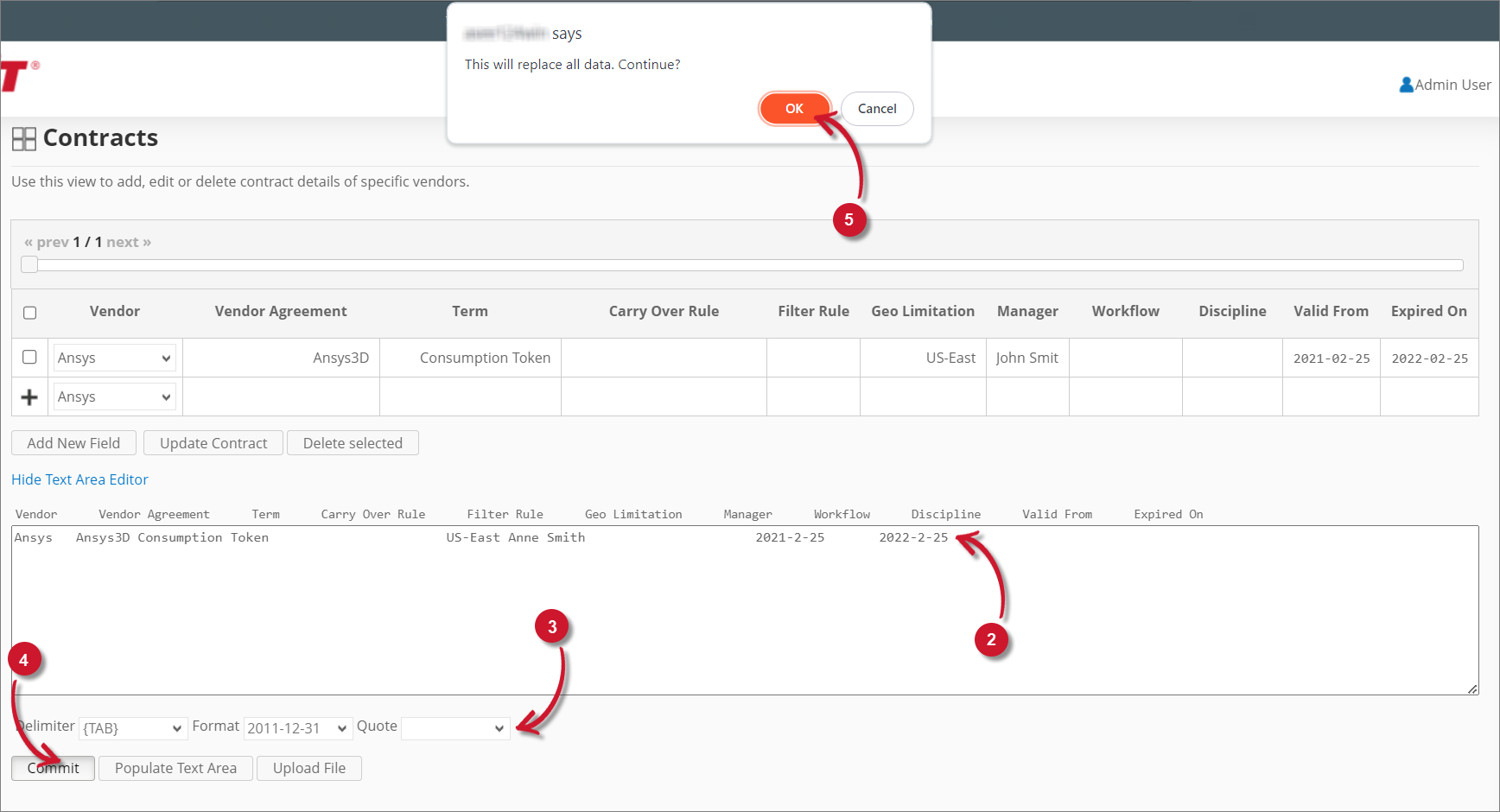 Analysis Server Contracts: Using the Text Area Editor