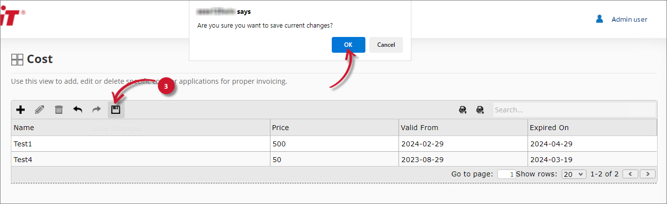 Analysis Server Cost: Save Changes