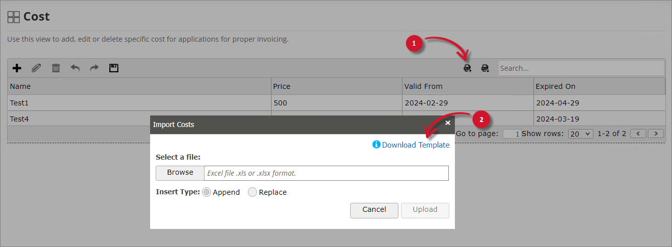 Analysis Server Cost: Downloading the Template