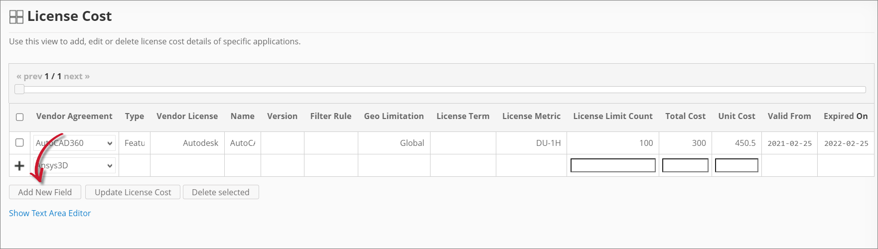 Analysis Server License Cost: Adding a New Field