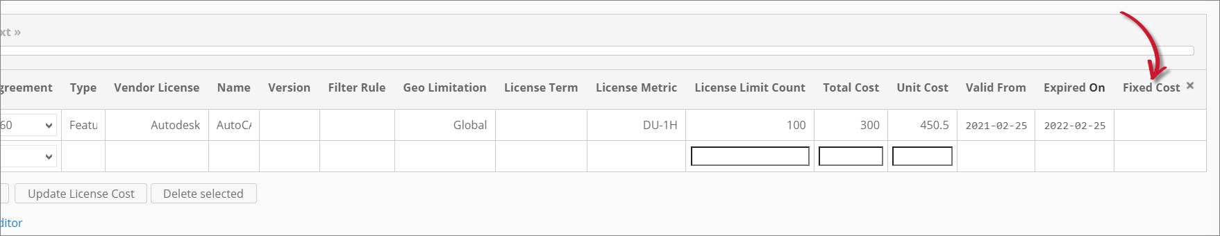 Analysis Server License Cost: New Field