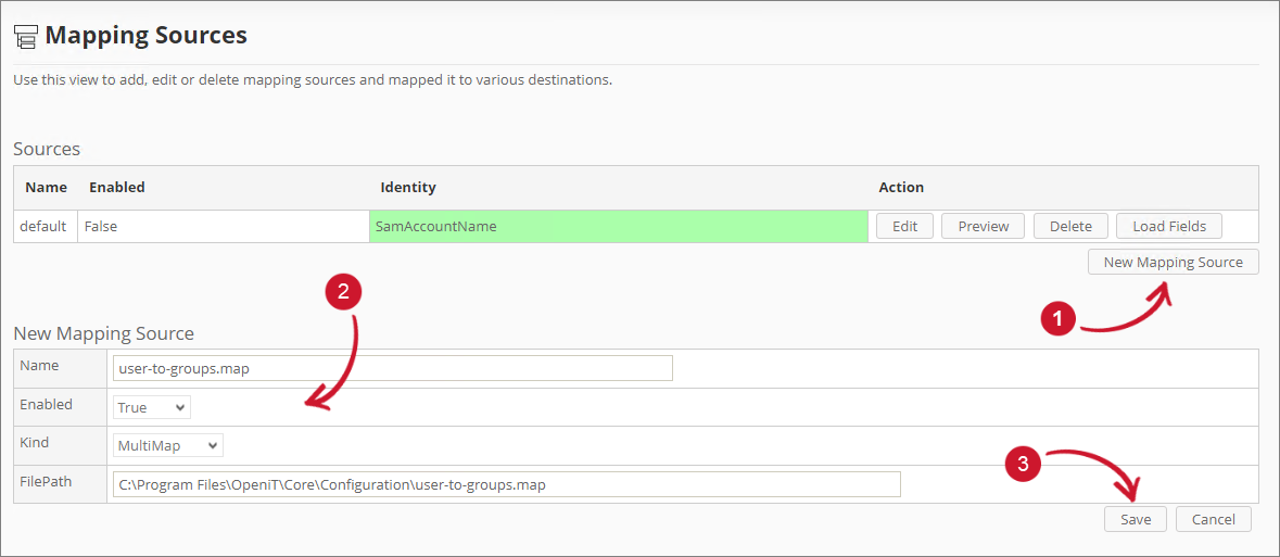 Analysis Server Mapping Sources: Adding Mapping Sources