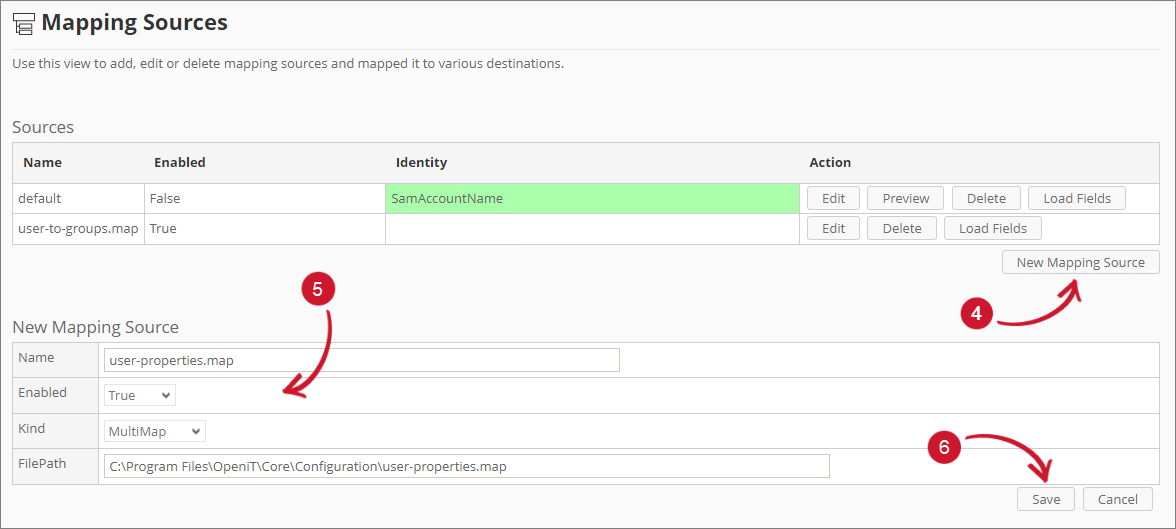 Analysis Server Mapping Sources: Adding Mapping Sources