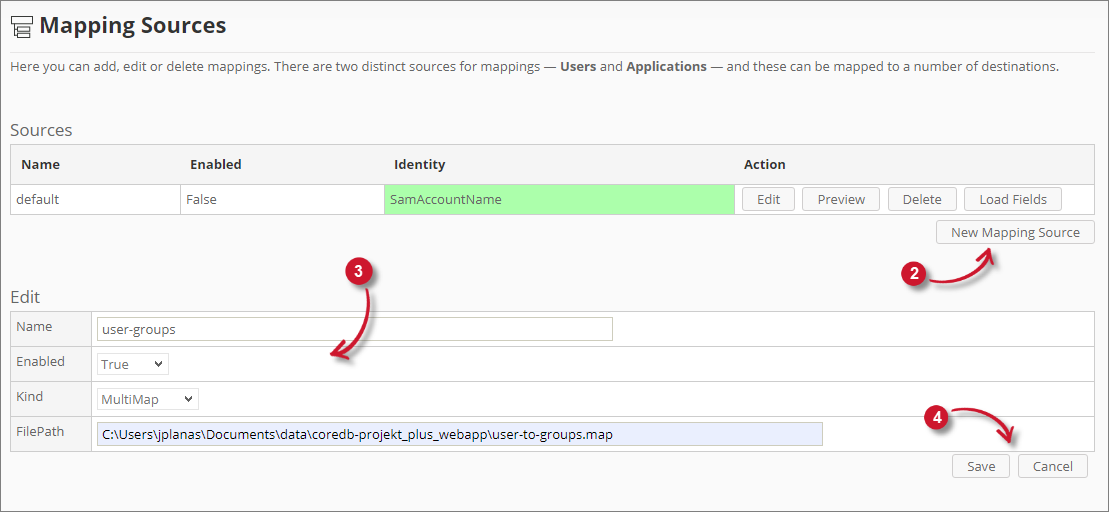 Analysis Server Mapping Sources: Adding Mapping Sources