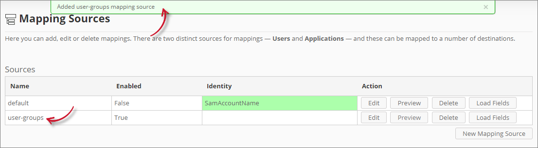 Analysis Server Mapping Sources: Added Mapping Sources