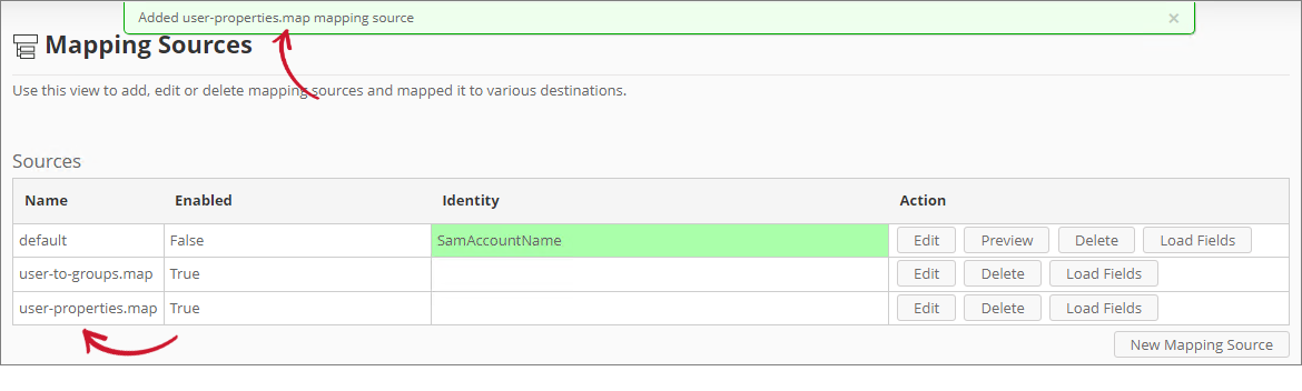 Analysis Server Mapping Sources: Added Mapping Sources