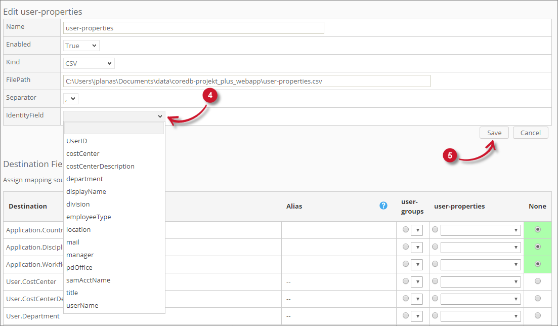 Analysis Server Mapping Sources: Save Identity Mapping Source - CSV