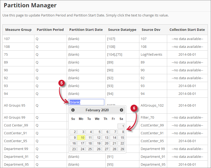  Analysis Server Administration: Edit Partition Manager