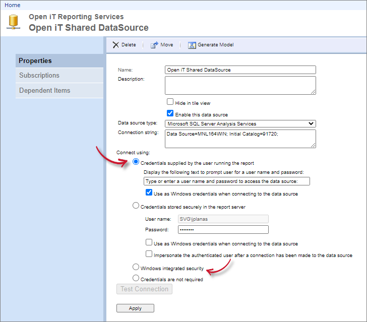  Analysis Server Administration: Configuring Role SSRS Credentials